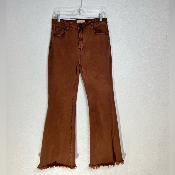 Risen “Utopia” High Waisted Distressed Hem Flare Jeans Size 13/31 - Picture 3 of 9